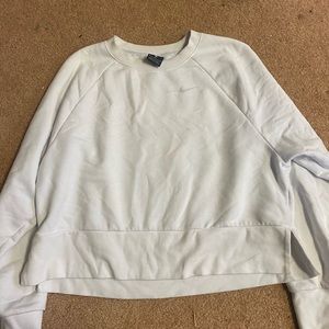 Nike cropped sweatshirt, white, has cut outs on the back